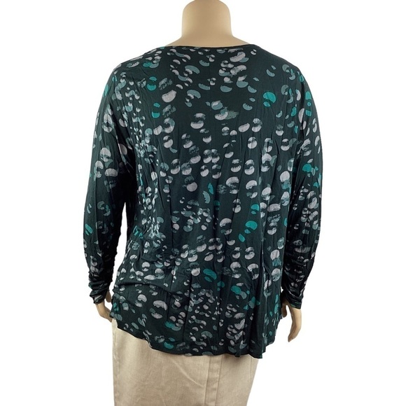 French Connection Top Size 2X Black Print Long Sleeve - Picture 5 of 7
